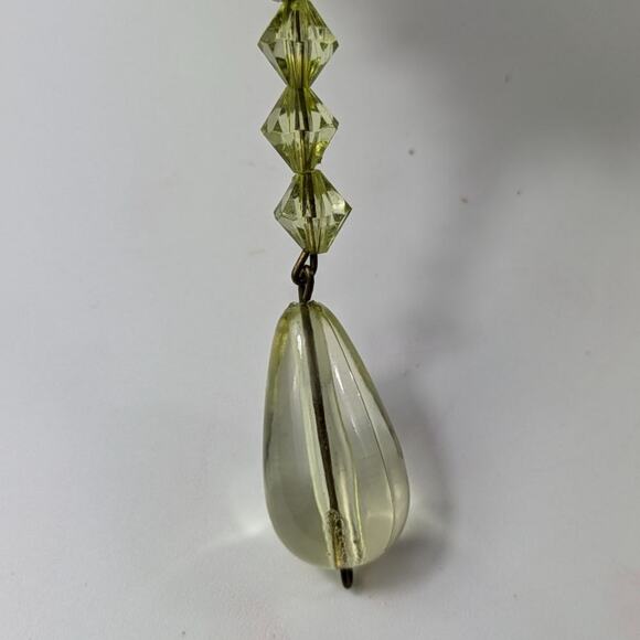 Vintage Beaded Christmas Ornament Cross Safety Pin Angel Green 90s Handmade OOAK - Picture 15 of 15